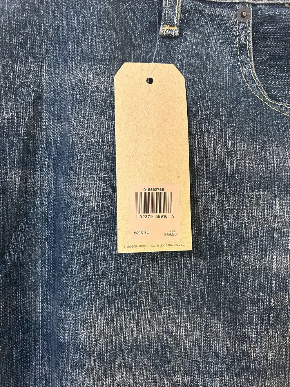 Levis 559 Relaxed Straight Jeans Mens 62x30 Big & Tall Blue Denim New With Tags